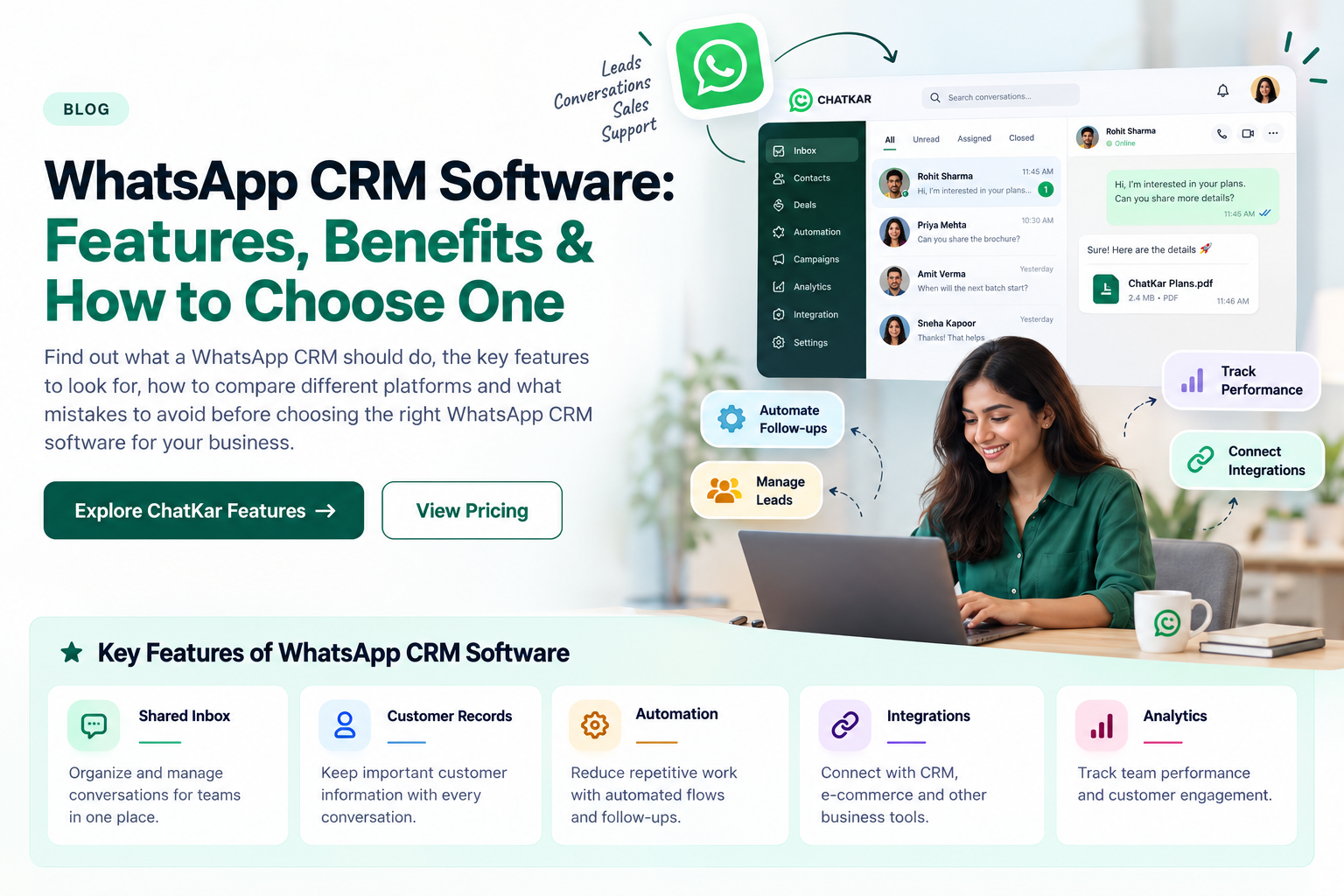 WhatsApp CRM Software: Features, Benefits & How to Choose One | ChatKar